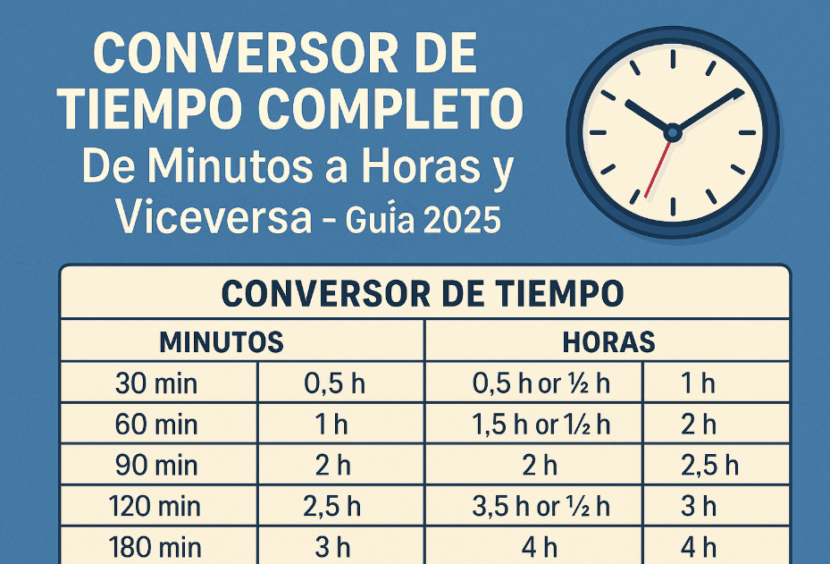 Conversor de tiempo: de minutos a horas